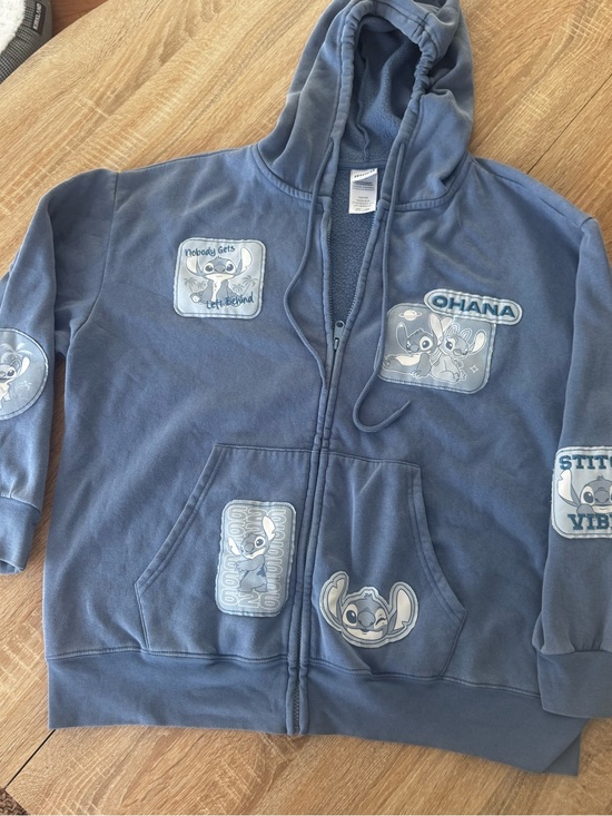 Disney Jackets & Blazers - Disney Stitch Ohana Blue Zip Hoodie XL Freeze Fleece Graphic Sweatshirt